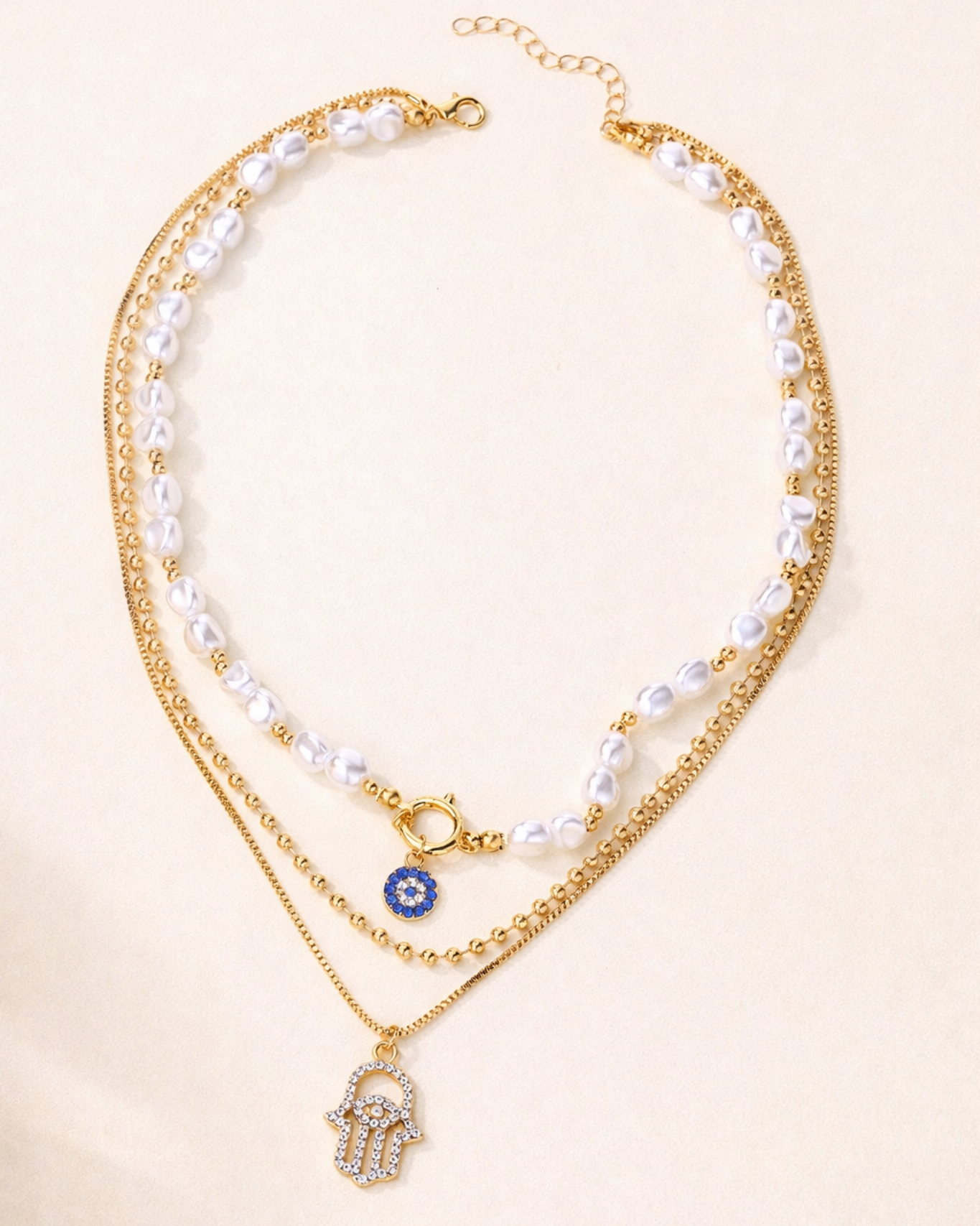 Collar Ojo Turco bañado en oro (2X1) | Protección y abundancia