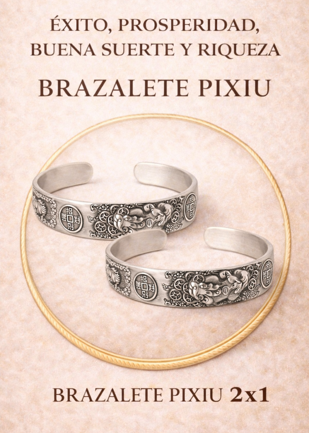 Brazalete Pixiu | Éxito, Prosperidad Buena Suerte y Riqueza